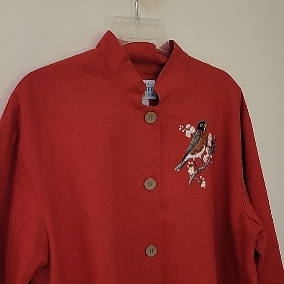 VTG NATIONAL WILDLIFE FEDERATION Mandarin Collar Nehru Topper Novelty Shacket - Picture 3 of 8